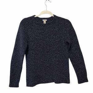 LL Bean Henley Knit Sweater 100% Lambs Wool Size Small OLI